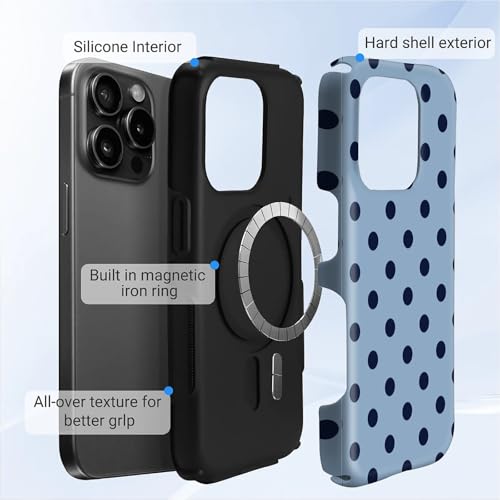 Coque iPhone 15 Pro MagSafe compatible double protection bleue