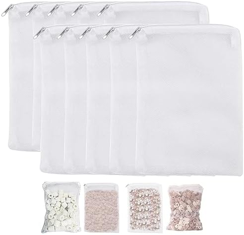 6-Pack Aquarium Filter Media Bags - Fine Mesh Bags With Zipper, 8 X 3 Inches, For Carbon, Resins, Bio Media