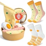 POPCRAZE Noodles/Ramen Socks 2 Pairs in Gift Box – One Size Fits Most Men Women – Birthday Mom Gift Idea (Ramen)
