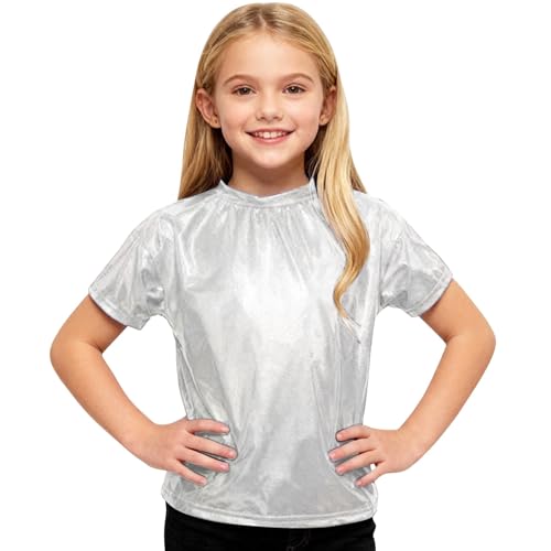 Pailletten Oberteil Kinder Tops Teenager Mädchen Kurz Glitzer Top...