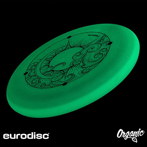 eurodisc 175g Nightglow Ultimate Wettkampf Disc - Nachleuchtende Sport-Wurfscheibe mit phosphoreszierendem Effekt, stabile Flugbahn für Training & Wettkampf - Grün