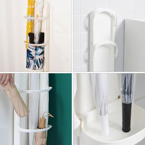 Soporte de paraguas de pared Toddmomy con bandeja de plástico resistente 6