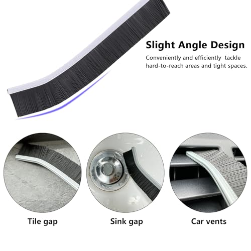 Ginsco 7 Pcs Hard Bristle Crevice Cleaning Brush Kit, Multifunctional Hand Held Gap Cleaning Tools for Small Corner Window Track Kitchen Bathroom