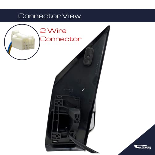 Spieg Passenger Side Mirror for 2019-2024 Dodge Freightliner Mercedes Sprinter | Right Side View Mirror Assembly Manual Adj Non-Heated Manual Folding Turn Signal Light | Textured Black 2 Pins