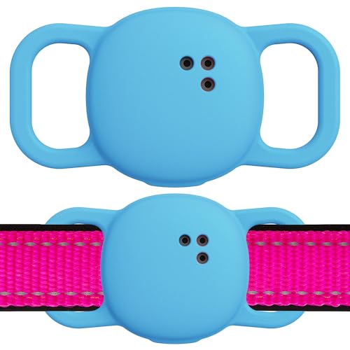 DDJ Cat Collar Case for Life360 Tile Sticker Tracker, 2-Pack Silicone Anti-Lost Protective Cover for Life 360 Tile Sticker Holder for Dog/Pet Collars, Durable, Easy Installation, Lightweight, Blue