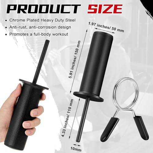 Lasnten 2 Pcs Weight Stack Pin Extender Gym Pin with Spring Clip Collar for 2 Inch Weight Plate Cable Strength Exercise Machine Gym Training Home Fitness Equipment (Black) by Lasnten - Image 2