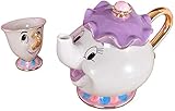 CGLoengHX NEW Beauty and The Beast Cartoon Mrs.Potts Chip Tea Pot & Cup set Teapot Mug Potts...
