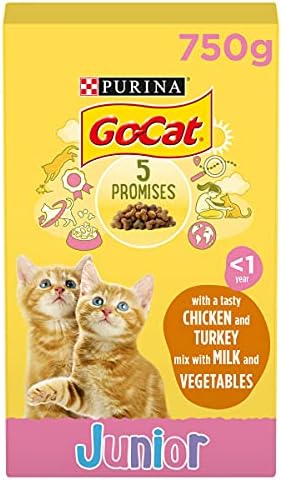 Go-Cat Junior Dry Cat Food Chicken Milk and Veg, 2 kg (Pack of 4) (Packaging may vary)