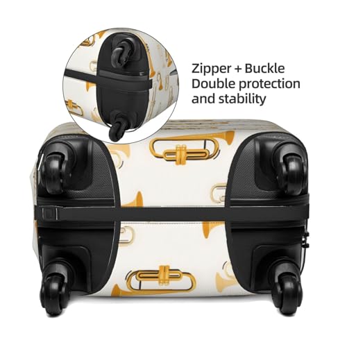 Luggage Cover Protector - Vintage Yellow Saxophone Print Suitcase Covers for Luggage Fit 22-24 Inch Suitcase3