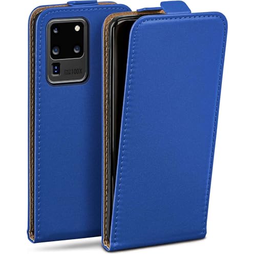 Housse à clapet Samsung S20 Ultra en simili cuir bleu foncé idéale pour le bureau