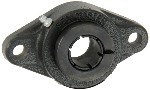 Sealmaster SFT-16T Standard Duty Flange Unit, 2 Bolt, Regreasable, Felt Seals, Skwezloc Collar, Cast Iron Housing, 1