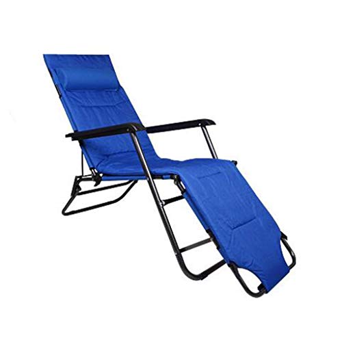 ADITAM Chaise Pliante Chaise de Plage avec Repose-Pieds pour Adultes Voyage Pêche en Plein air Siège Portable Chaise en métal, Bleu, Tenir 103 kg Double The Comfort