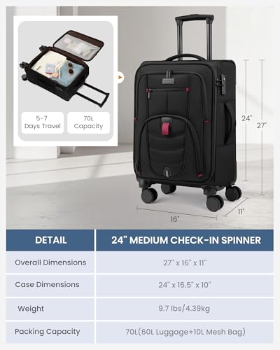 LOVEVOOK 24 Inch Business Luggage