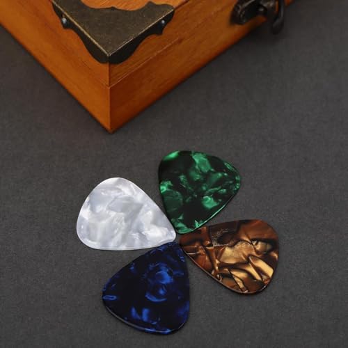 Plektren Plektrum 24Stück 0.46MM-Dünn 0.71MM-Medium 0.96MM-Heavy,Plectrum für Akustikgitarre, E-Guitar, Ukulele, Bass, Guitar Picks,Zelluloid