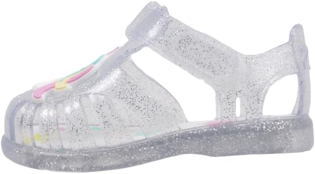 Igor Tobby Unicornio - Sandalias de gelatina de PVC transparente con purpurina