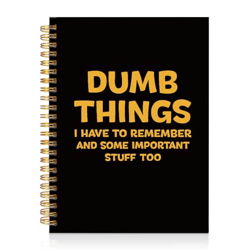 Mhfpl Dumb Things I Have to Remember and Some Important Stuff Too Black Golden Spiral Notebook, Funny Office Gifts for Coworker Professional Boss Leader, Humorous Journal for Friend Team Member