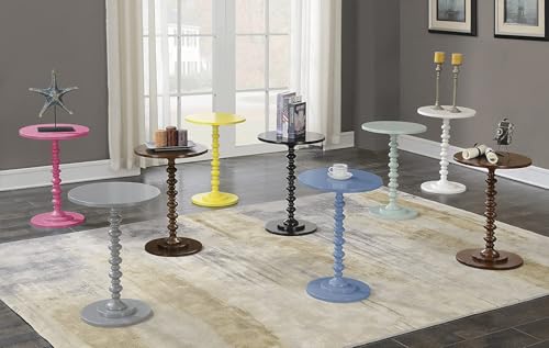 Image of VASIL MART Wooden Round Bed Side Table End Table, Side Table, Night Stand Beah Table for Living Room Bedroom (Black a)