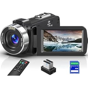 8K 64MP Video Camera Camcorder with IR Night Vision Vlogging Camera, 18X Digital Zoom Touch Screen WiFi Camcorder for YouTube with 32G SD Card, 2.4G Remote Control, Microphone and Two Batteries