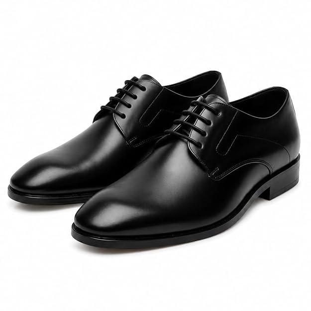 maurya shoes Men's Black Formal Leather Lace-Up Derby Shoes | Premium Dress Shoes with Cushioned Sole for Corporate Office, Business Meetings & Uniform Wear (UK Footwear Size System, Adult, Men, Numeric, Narrow, 9)-picture-10