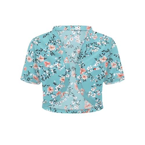 Image of Womens Short Sleeve Cardigans Lightweight Summer Cardigan Trendy Bolero Shrug Cute Floral Cardigan Sheer Bolero
