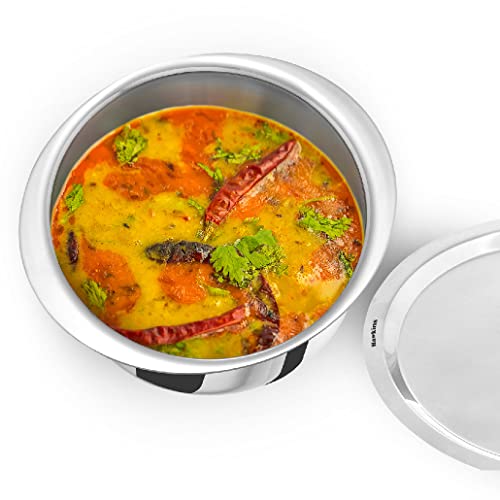 Hawkins 5 Litre Metro Patila, Triply Stainless Steel Tope with Stainless Steel Lid, Induction Bhagona, Tapeli, Silver (Ssp50S),Polished, 5 Liter