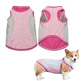 Dog Cooling Vest,1PC Breathable Mesh Dog Cooling Jacket Coat with Reflective Strip,Elastic Sun-proof Ice T-Shirt for Small Medium Large Dogs Outdoor Activities (Pink, S)