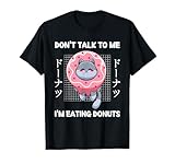 Photo Gallery gatto gattino don t talk to me i m eating donuts stile giapponese maglietta Photo Gallery gatto gattino don t talk to me i m eating donuts stile giapponese maglietta