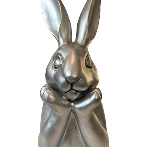 presentis HASENBÜSTE Osterhase Deko Ben 35 cm Silber Altsilber Osterdeko