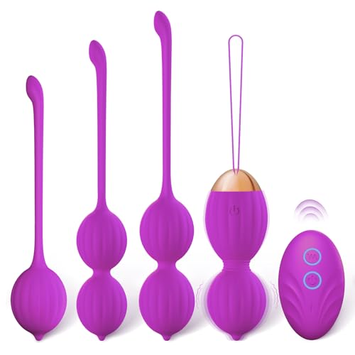 FIDECH Liebeskugeln Sexspielzeug, Vibrator für Sie, Beckenboden Trainer Damen mit 12 Vibrationsmodi, Vibro Ei mit Fernbedienung, Beckenbodentrainer für Blasenkontrolle und Vaginalmuskulatur, Lila