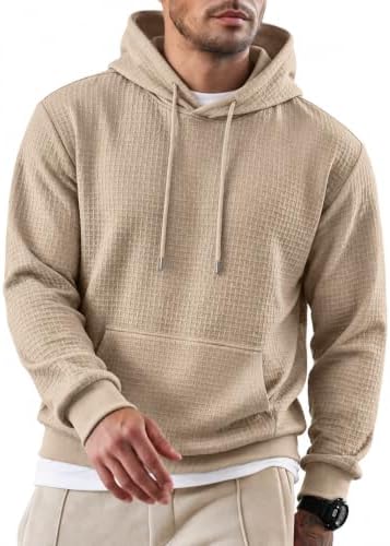 COOFANDY Herren Hoodie Freizeit Langarm Kapuzenpullover | langarm kapuze kordelzug kängurutasche rippbündchen weicher stoff regular fit alltag freizeit outdoor homewear streetwear