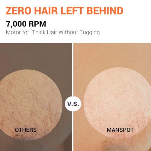 MANSPOT Trimmers For Man, Electric Body Shaver Balls Trimmer Rechargeable with Hypoallergenic Ceramic Blade, Waterproof Wet/Dry Men's Body Groomers for Body Balls Legs Pubic Private Parts Hair (Black)