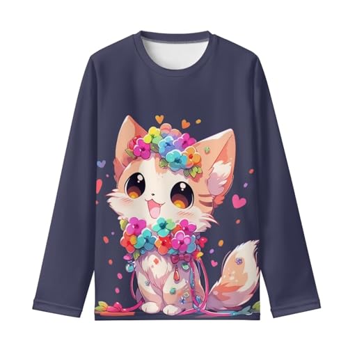 Image of Girls Basic Tee Shirts Outdoor Long Sleeve Shirt Winter Clothes Size 3-16 Top Fall Clothes Gift for Holiday