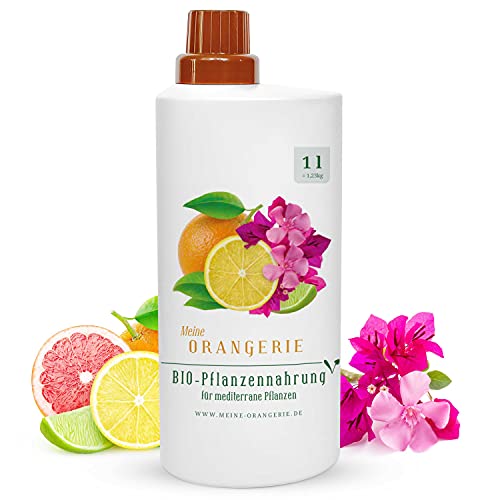 Meine Orangerie Bio-Veganer-Dünger für mediterrane Pflanzen - BIO Zitrusdünger - 100% VEGAN - ohne tierische Abfälle - Zitruspflanzendünger - Palmendünger Hanfpalme - Olivenbaumdünger