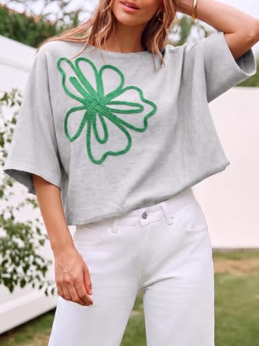 Image of Cicy Bell Womens Oversized Short Sleeve Sweaters Tops Knit Fall Pullovers