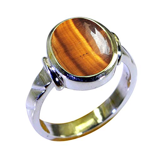Bild: Gemsyogi Damen Herren Unisex - 0,925 Sterling-Silber 925 Oval Brown Tigerauge f�r 34,00 EUR  bei Amazon