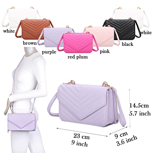 Women's Satchel Handbags Crossbody Shoulder Bag For Women Evening Handbags Detachable Multifunctional (Purple) #TOP5