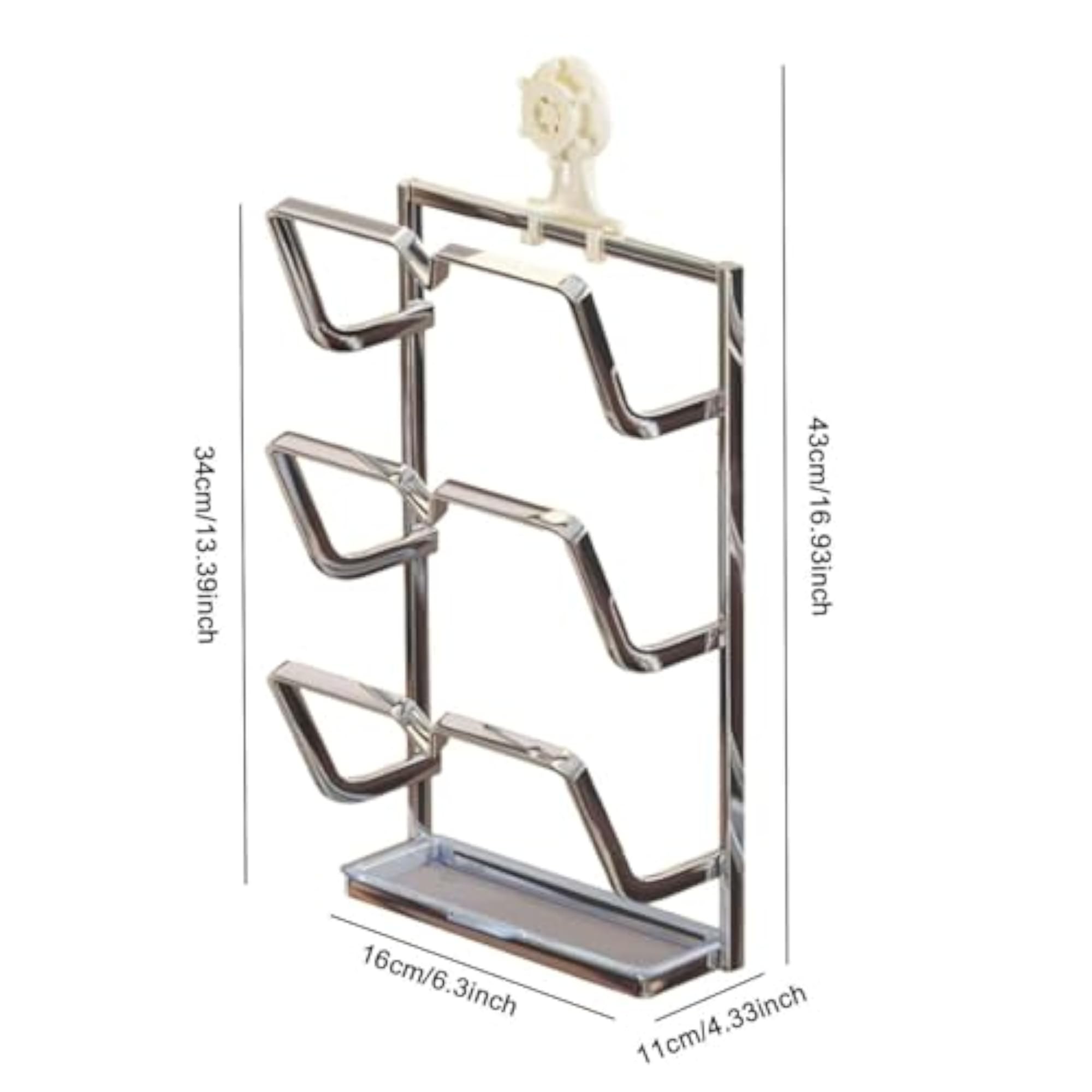 3 Tier Pots Pan Lids Rack Cutting Board Rack