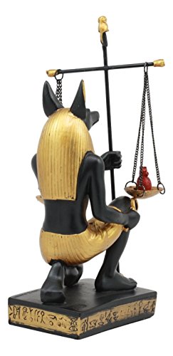 Estatua de Anubis sosteniendo la balanza 7.5 in miniatura 4