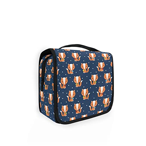 Moyyo Carino Space Boys Rockets Foxes Cats Toiletry Bag Travel Wash Bag Organised Toiletry Bag Hanging Toiletry Bag Gym Camping Toiletry Bag Portable Cosmetic Organizer Bag per donne ragazze bambini