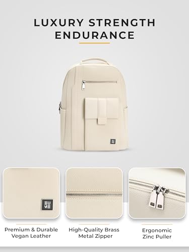 Image of EUME Nexa Backpack Bag For Man | 2 Large Compartment office Laptop Backpack | Fits Up to 15.6 inch Laptop | Vegan Leather | Travel Bag | Laptop Backpack For Men and Women