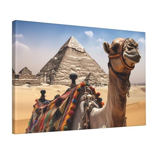 Toile pyramide camel tableau haute définition moderne chambre 30x45
