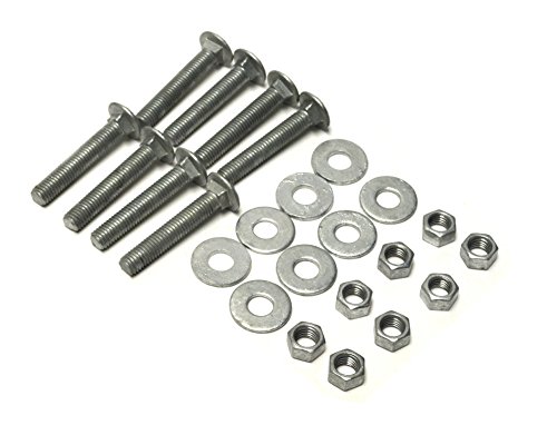 Dock Hardware GCB-1230 Galvanized Carriage Bolt Set – 1/2" x 3" Bolts with Nuts & Washers, Pack of 8