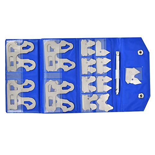 ViaGasaFamido 17pcs Stainless Steel Radius Gauge Set Fractional 1/64-1/2 Inch Gauge with Holder,Ideal for Tool Makers, Machinists and Other Workers,Other Measuring Tools