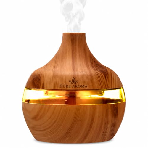 Image of PURE AROMA 300 ML Ultrasonic Atomization Humidifier & Essential Oil Aroma Diffuser | Cool Mist | Whisper Quiet | LED Night Light | Auto Shut-Off | USB Powered