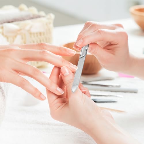 Baluue Lima De Unhas De Metal De 2 Peças Limas De Unhas De Aço Inoxidável Para Manicure Limas De Unh