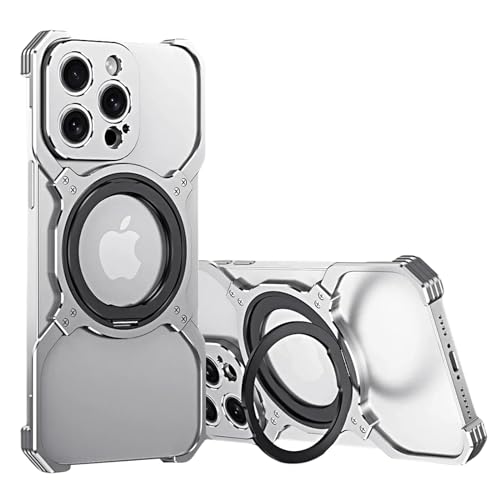 Coque métal sans cadre iPhone 14 Pro Max MagSafe antichoc avec support