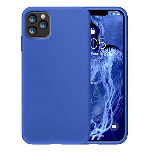 Fvntuey Compatible with iPhone 11/XI 2019 Case Liquid Silicone Anti-Slip Rubber Shell Soft Microfiber Cloth Lining Cushion Gel Rubber Full Body Protection Shockproof Drop Cover(Blue)