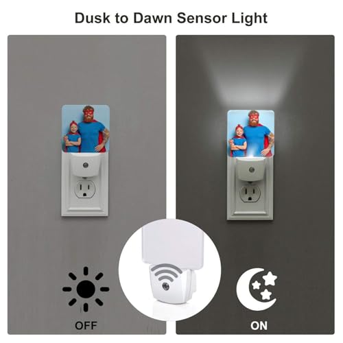 Image of Futterya Personalized Custom Plug-in LED Night Light, Customized Set of 2 Dusk-to-Dawn Auto Sensor Decor Lamp
