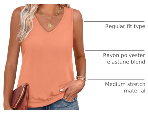 Image of ANRABESS Women Tank Tops Summer V Neck Sleeveless Casual Loose Fit Cute Cami Basic T Shirts Solid Tees 2026 Trendy Outfits