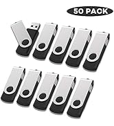 RAOYI 50 Pack 8GB USB Flash Drive Swivel Design USB Stick USB 2.0 Memory Stick Fold Storage Thumb...